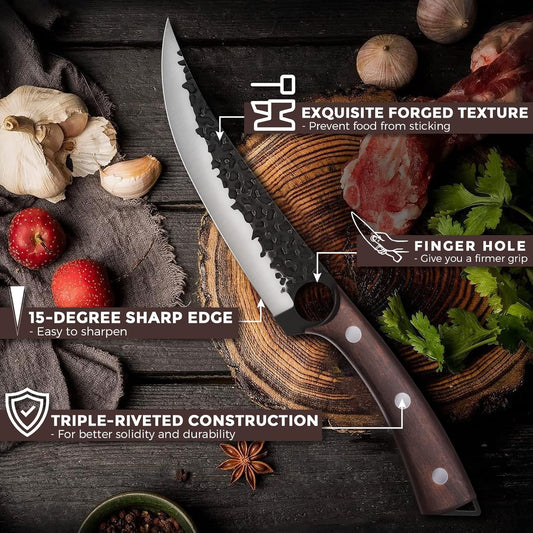 Purple Dragon Slicing Carving Knife – 8.86" Brisket Knife Razor Sharp Japanese Breaking Knives for Meat Cutting - Full Tang Design with Ergonomic Handle - Gifts for Men and Women