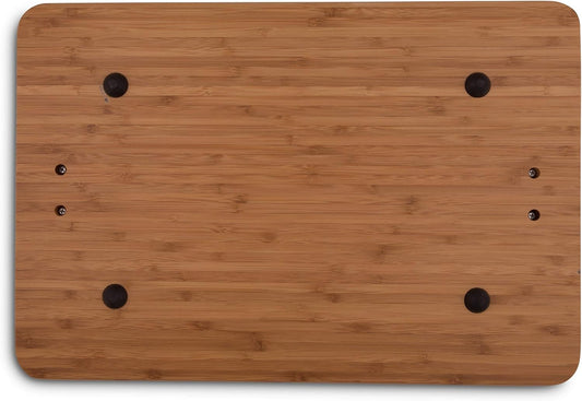 Arthur Court Designs Aluminum Longhorn Handle Bamboo Wood Carving/Cheese Board Large Tray for Serving Meats or Appetizer 20 inch x 13 inch