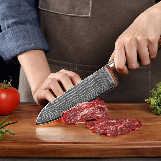 Wakoli EDIB 3-Piece Damascus Kitchen Knife Set in Wooden Gift Box, Razor Sharp Genuine Damascus Steel (VG10 Core), Includes Santoku, Small Santoku and Paring Knife, Ergonomic Pakkawood Handle
