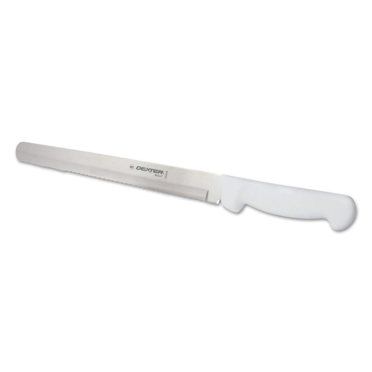 31605 Basics Scalloped Slicer Knife, 12" Blade, Carving Knife for Meats, Roasts, Hams, Poultry, Fibrous Cuts, White Handle