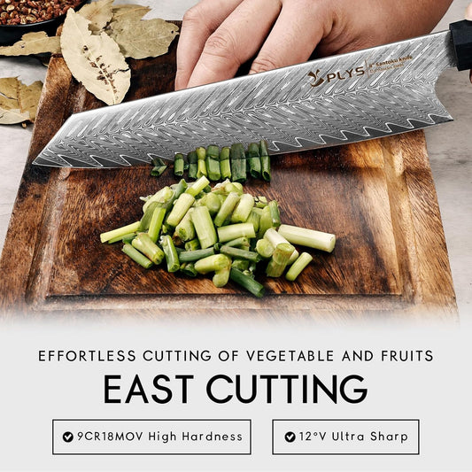 Kiritsuke Knife Damascus Kitchen Knives: 8-Inch Japanese Aus10 Professional Meat Knife with G10 Ergonomic Handle, Christmas Gift with Gift Box