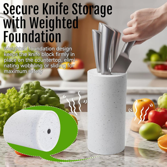Universal Knife Block Without Knives: Qoosea Knife Block Detachable Knife Storage Space Saver for Kitchen Knife Organizer White