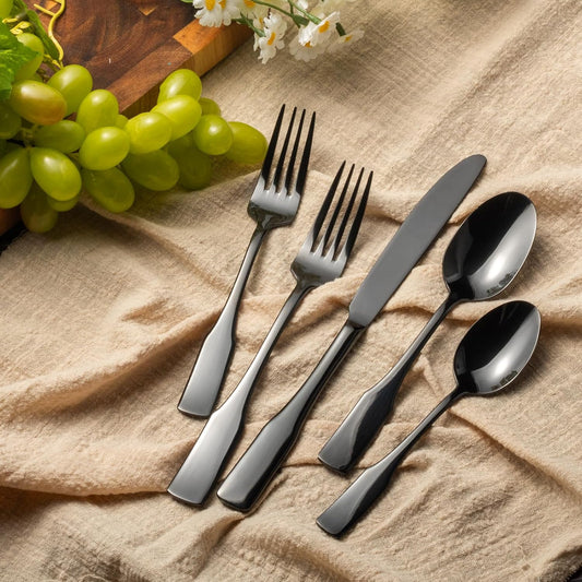 Alata Kate 48-Piece Silverware Set with steak knife Service for 8, Stainless Steel Flatware Set, Mirror Polished Cutlery Set Dishwasher Safe