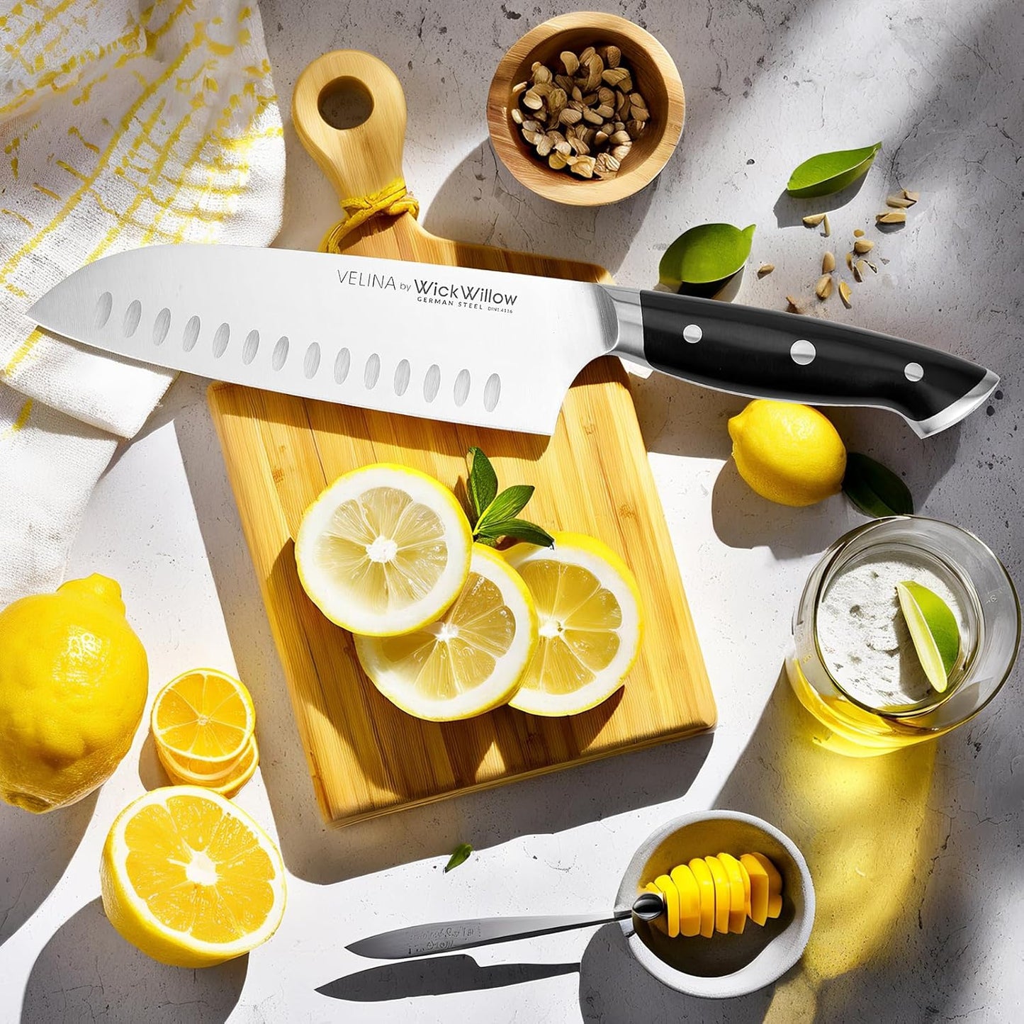 WICKWILLOW 10" Bread Knife – Razor Sharp German Steel – Serrated Knife for Homemade Bread & Sourdough – Full Tang & Ergonomic Handle – Gift Box – Velina Series