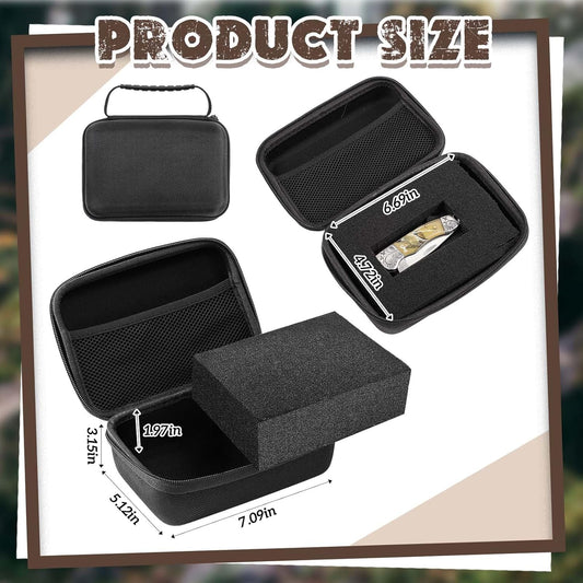 Relaxweex EVA Hard Case with Customizable Foam 7.8 x 6.3 x 3.5 Inch Protective EVA Carrying Case Shockproof Outdoor for Camera, Digital Products, Electronic Instruments with Knife, Black