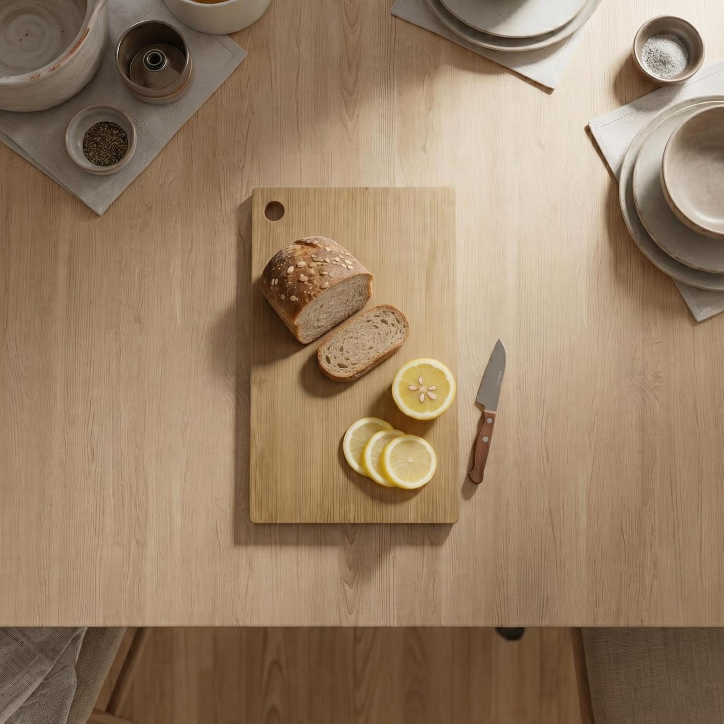 Mini Cutting Board for Small Food Prep – 11.8 x 7.3" Glue-Free One-Piece Solid Bamboo, Lightweight & Easy One-Hand Use, Perfect for Chopping Garlic, Ginger, Herbs & Serving Bread, Cheese, Charcuterie