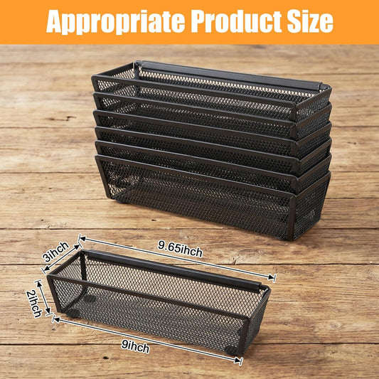 Kenaoeo 10 Pack silverware organizer And utensil drawer organizer, Mesh Metal Storage Tray For Flatware Knives Spoons Forks With Interlocking Arms And Non-Slip Pads, 9.6 x 3 x 2 Inch