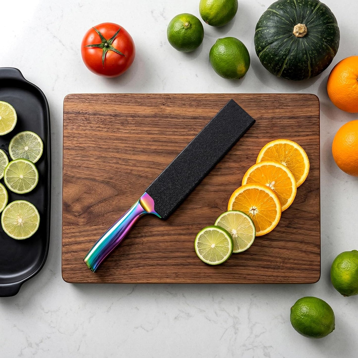 ABS Knife Cover for 5" Santoku Knife – Universal Blade Protector Sleeve, Hard Edge Guard for Kitchen Knives, Home Chef Knive Sheath (Black)