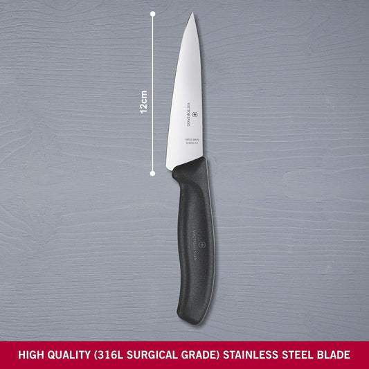 Victorinox Chef Knife 8 Inch - Swiss Classic Straight Edge Chef’s Knife, Kitchen Knife with Stainless Steel Blade, Ergonomic Non-Slip Handle, Dishwasher Safe, Blac