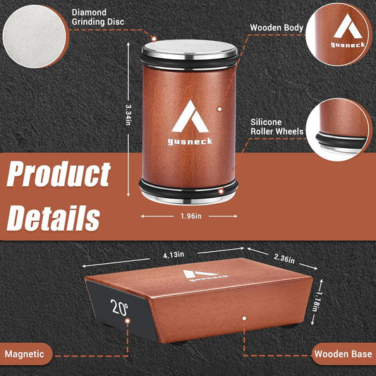 Rolling Knife Sharpener Tool for Kitchen Knifes.Industrial diamond grinding discs,Knife Sharpener Support 15° & 20° Magnetic Angles.Afilador De Cuchillos