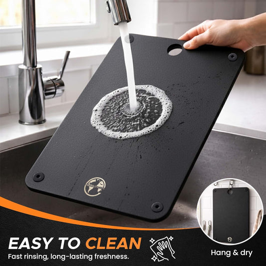 Earth's Dreams Composite Wood Cutting Board Set of 3 – Built In Juice Groove, Dishwasher Safe,Cutting Boards for Kitchen – Large, Medium & Small Non-Slip Wood Charcuterie & Chopping Boards (Tan/Black)