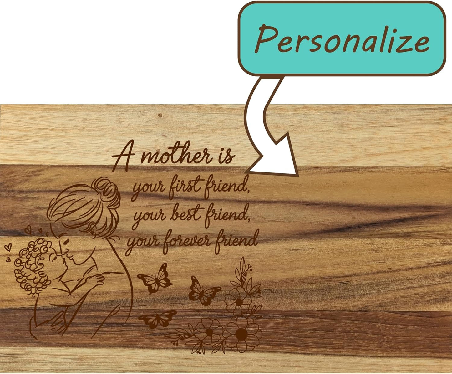 EcoDecors 18"x14" Extra Large Teak Cutting Board, Edge Grain Wood with Juice Groove & Handle, FSC Certified for Kitchen, Carving & Butcher Block Prep