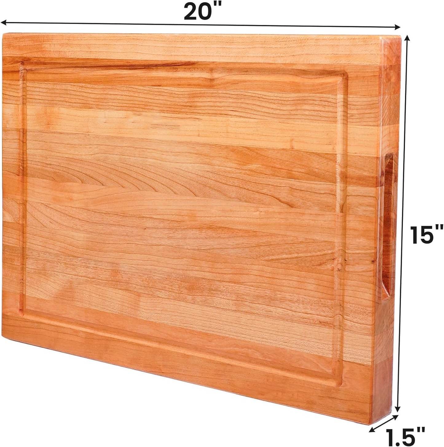 CONSDAN Walnut Cutting Board for Kitchen, USA Grown Hardwood, 20 x 15, with Invisible Inner Handle, Prefinished with Food-Grade Oil, Suitable for Kitchen Edge Grain, 1" Thick