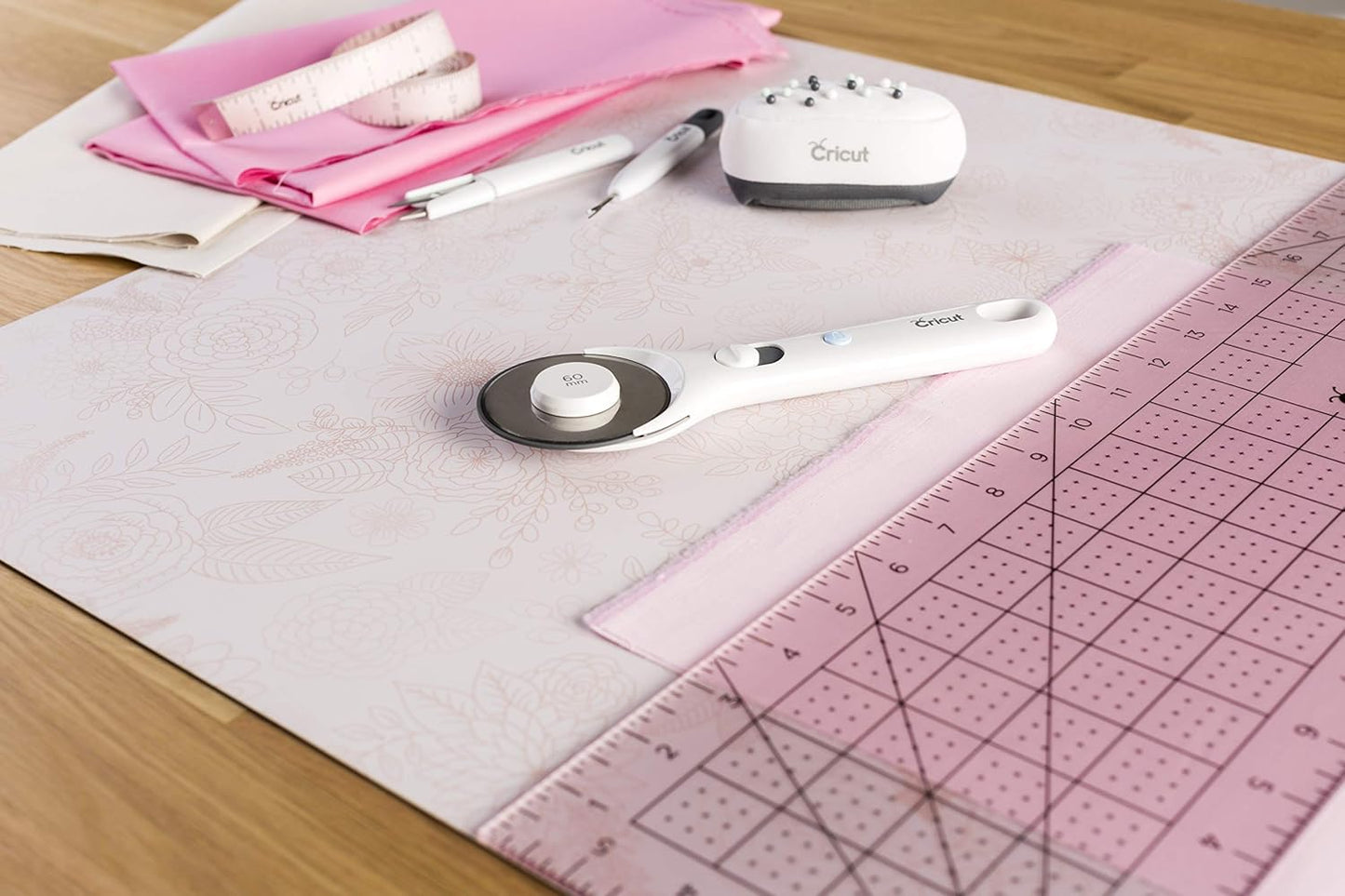 Cricut Self Healing Cutting Mat - Mat for use with TrueControl Knife, Rotary Cutter, Craft Knife, Xacto Knife - 12" x 12", Decorative, 2X Healing, Extra-Thick Cricut Cutting Mat, Rose
