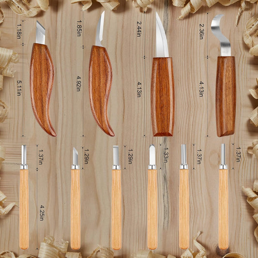 26-in-1 Wood Carving Kit with Detail Wood Carving Knife, Whittling Knife, Wood Chisel Knife, Gloves, Carving Knife Sharpener for Spoon, Bowl, Kuksa Cup (26PCS)