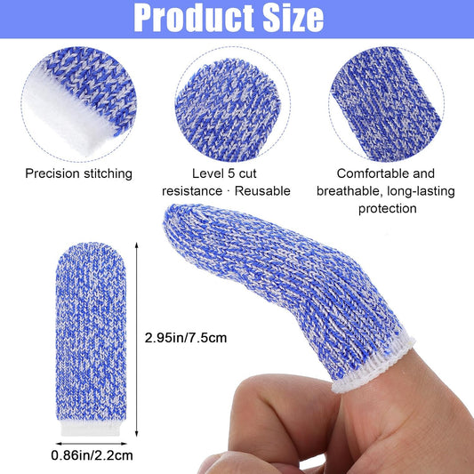 12 PCS Cut Resistant Finger Cots Finger Protector Guards for Cutting Food Reusable Fingers Sleeve Protection Cut Food Resistant Fingers Protector for Cutting Kitchen Grinding Garden Sculpture