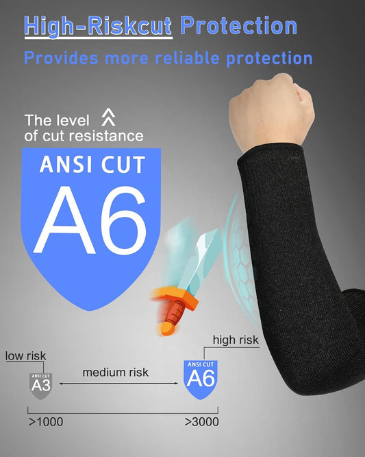 2 Pairs Arm Sleeves Guards Cut Resistant ANSI A6 Arm Protectors for Thin Skin and Bruising Garden Work Protective Sleeves for Farmer Gardening Men Women