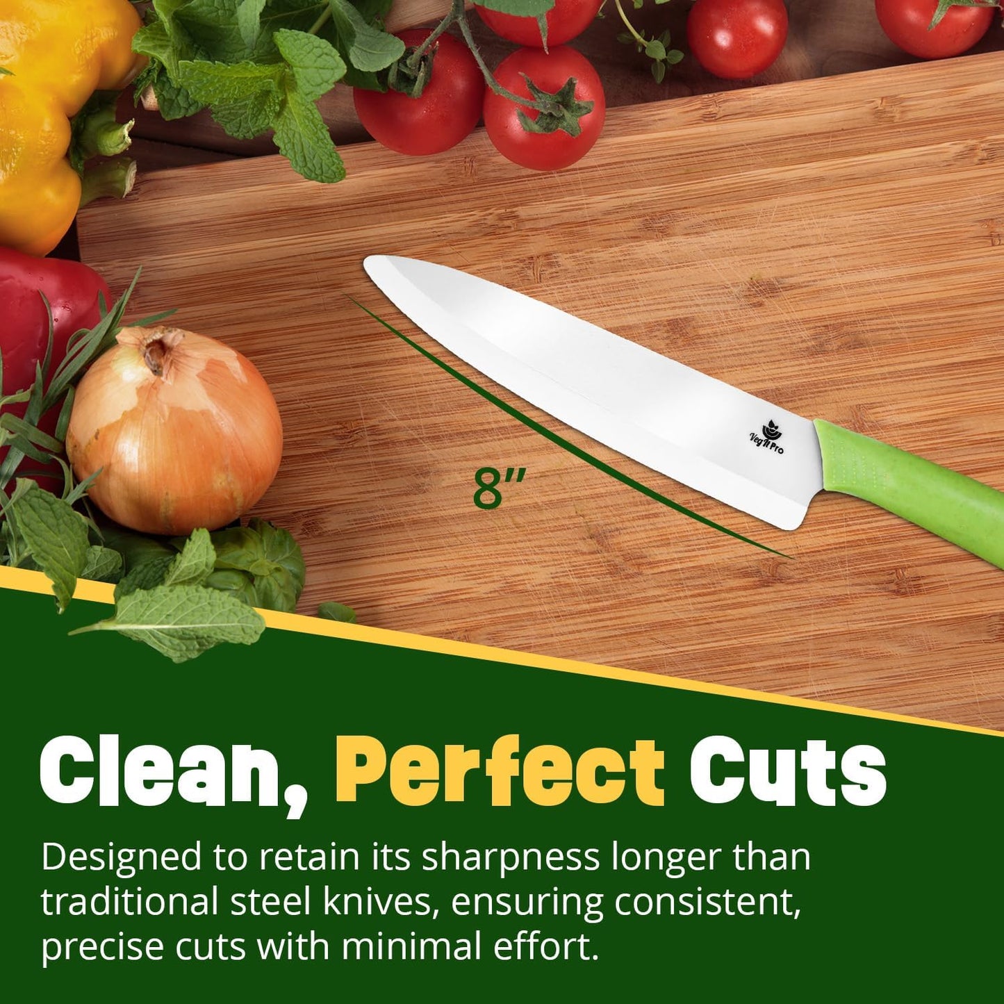 Ceramic Knife Set with Ergonomic Handle, Non-Reactive and Professional Chopping Knife Featuring Sharp, Rust-Proof Blades for Cutting Vegetables & Fruits, Durable Ceramic Kitchen Knives Set 6” & 4”
