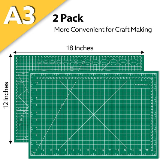 5 Packs Self Healing Cutting Mat 12" x 18" Rotary Cutting Sewing Mat A3, 5-Ply Cutting Board for Fabric Crafting Sewing Scrapbooking Quilting and Precision Cutting