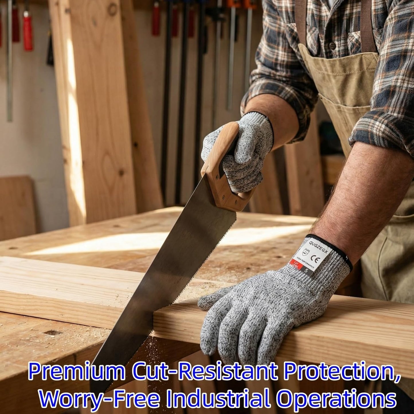 Cut Resistant Gloves Food Grade Level 5 Protection, Ambidextrous Breathable Kitchen Safety Gloves.