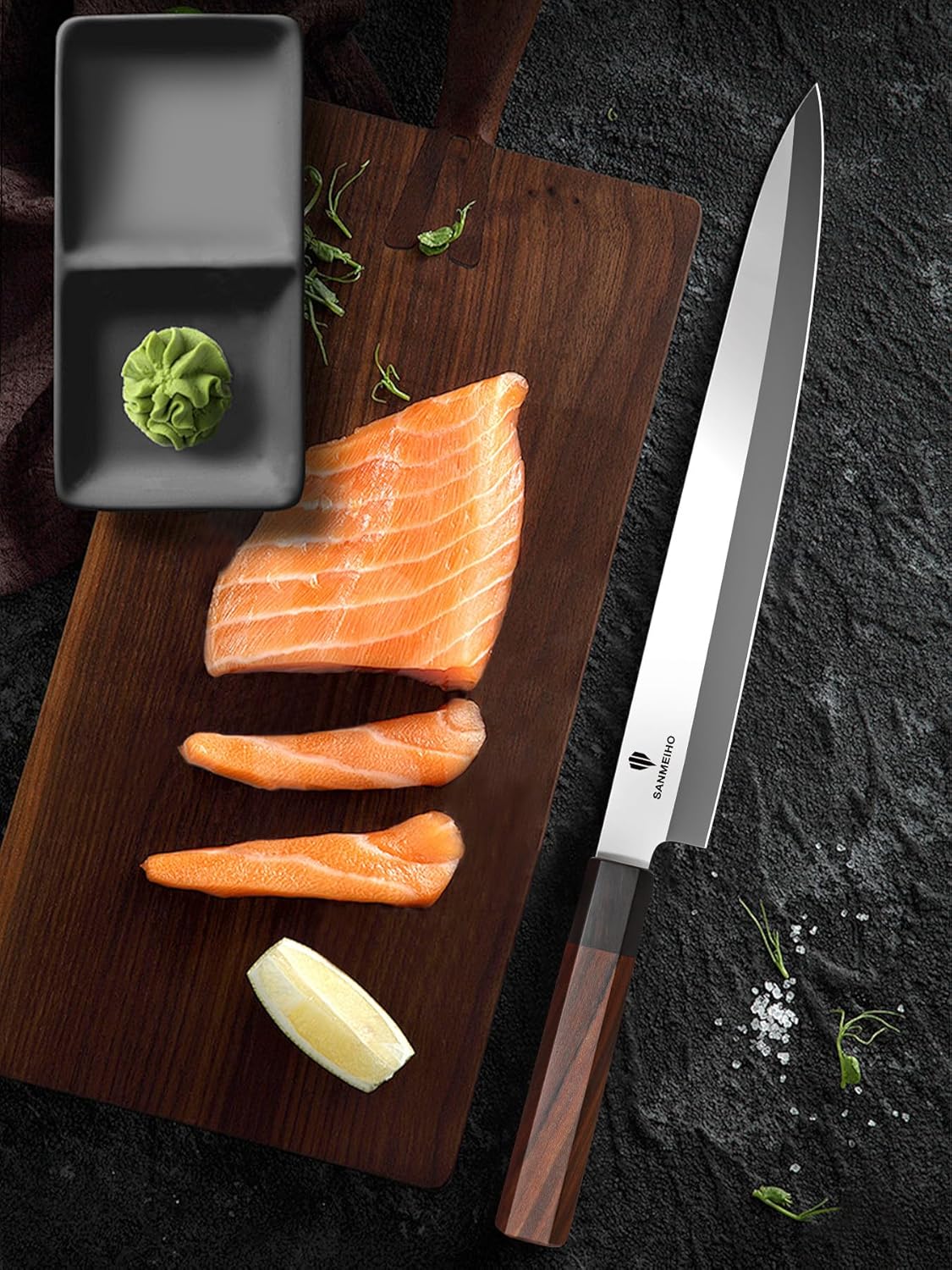 8 Inch Japanese Chef Knife, Hand Forged Gyuto Knife 9 Layers High Carbon 10CR15MOV Steel Kitchen Knife Ultra Sharp & Durable Professional Japanese Sashimi Knife with Ergonomic Rosewood Handle