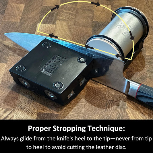 𝗛𝗢𝗡𝗘 Vertical Strop: Fixed-Angle Knife Stropping System for Precise, Consistent Edge Finishing