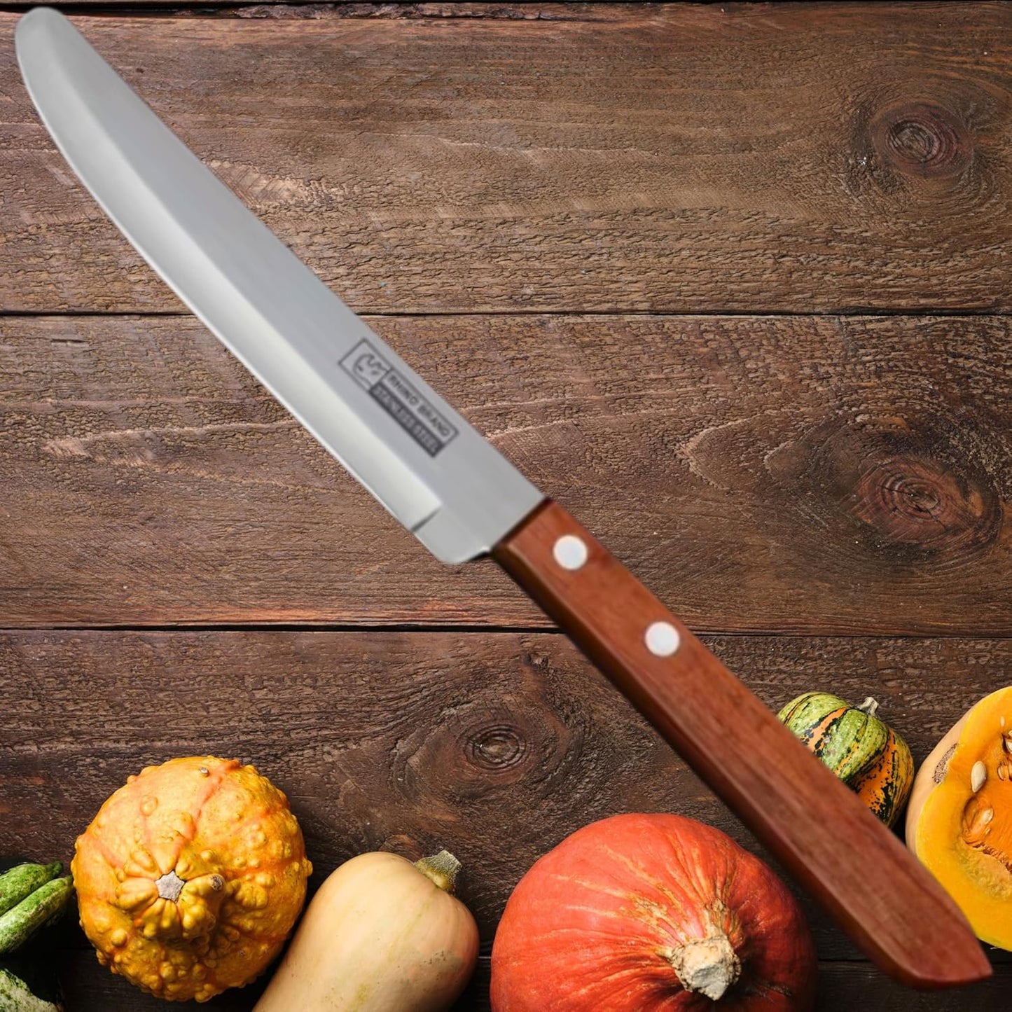 Round Tip Kitchen Knife, Blunt Paring Knife, Safety Knives for Seniors Elderly, Non-Pointed Safety Tip, for Cutting Fruits and Vegetables, Smooth Sharp Blade (One Knife)
