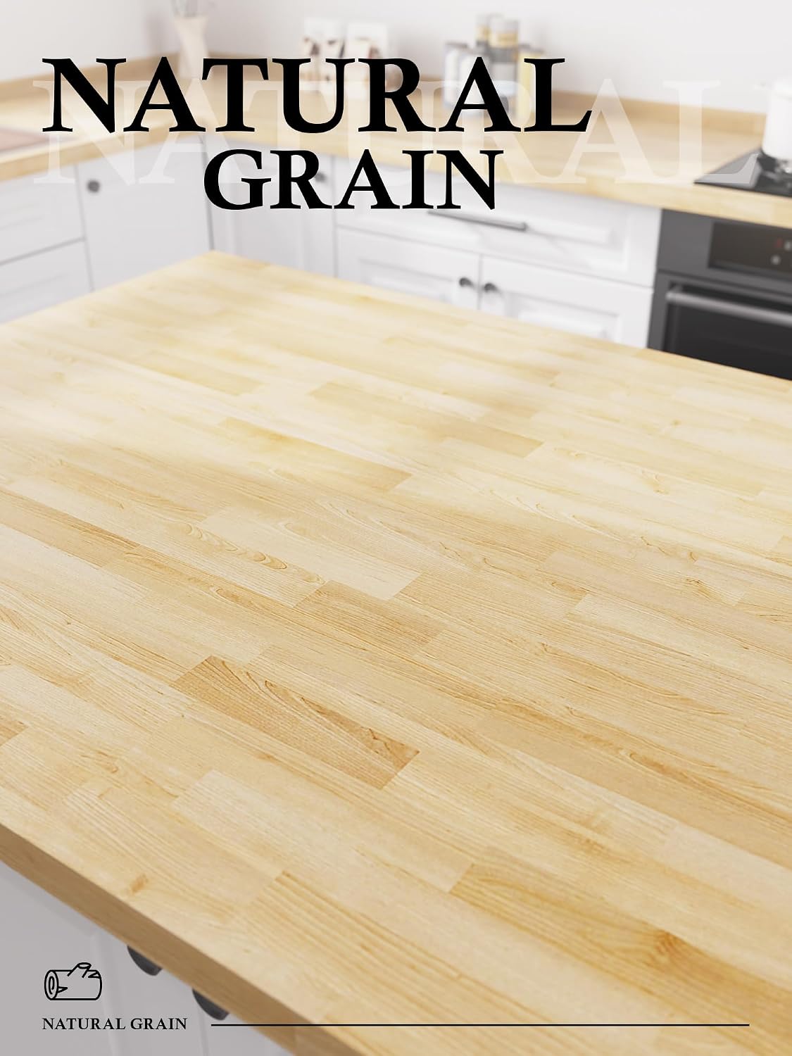 4FT Butcher Block Countertop – 50″ x 25″ x 1.5″ Solid Birch Wood Table Top, Unfinished Hardwood Slab for Kitchen Island, Washer Dryer Top, DIY Office Desk, Workbench & Dining Table