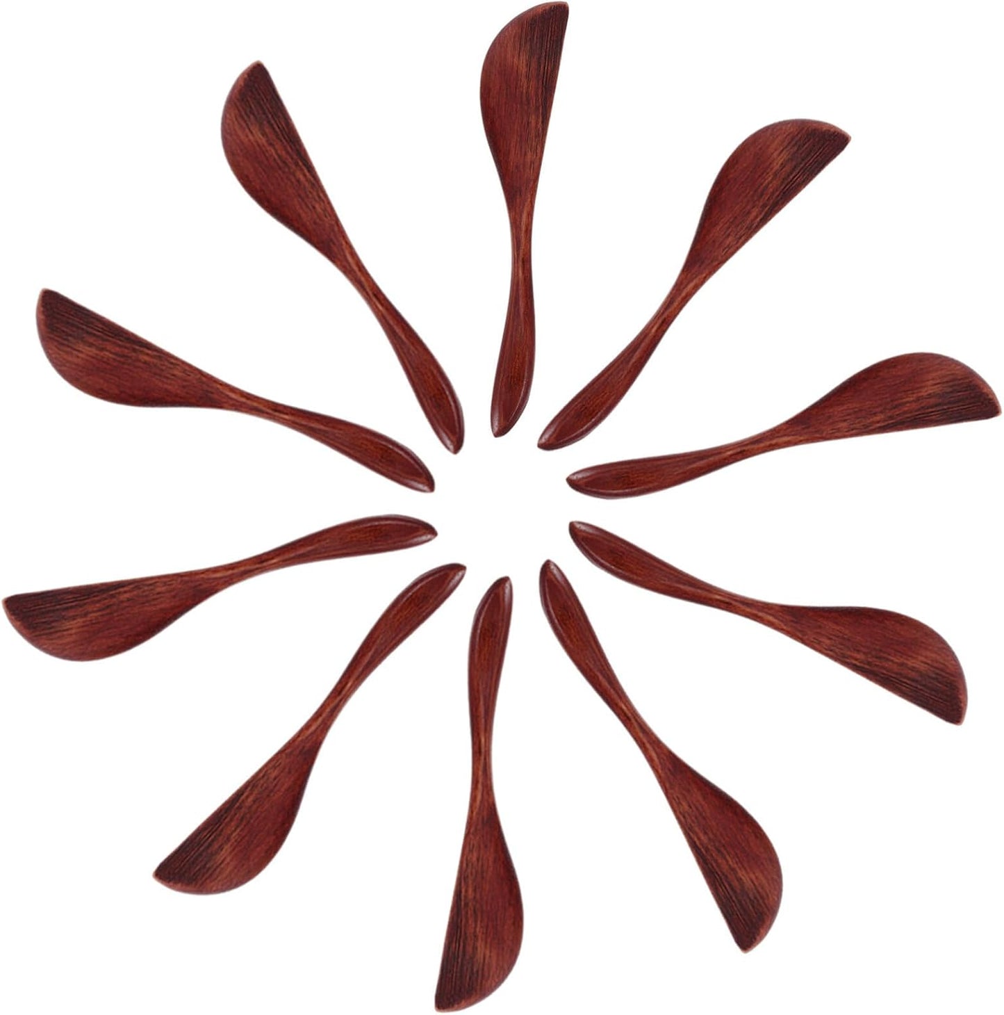 10Pcs Wooden Butter Spreaders 5.90 Inch Nanmu Breakfast Knives for Jam Cheese Cake Spreading Kitchen Tool Flatware Set