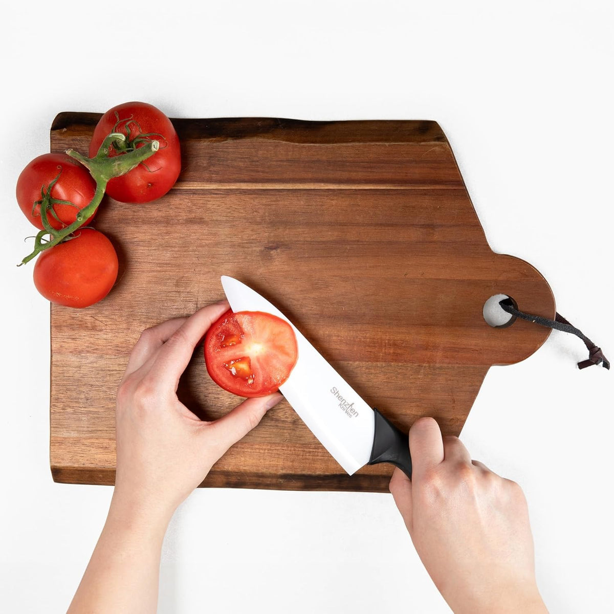 6 Inch Ceramic Vegetable Cleaver – Nakiri Knife | White Ceramic Nakiri Blade, Japanese-Style Vegetable Cleaver, Lightweight, For Precision Vegetable Slicing