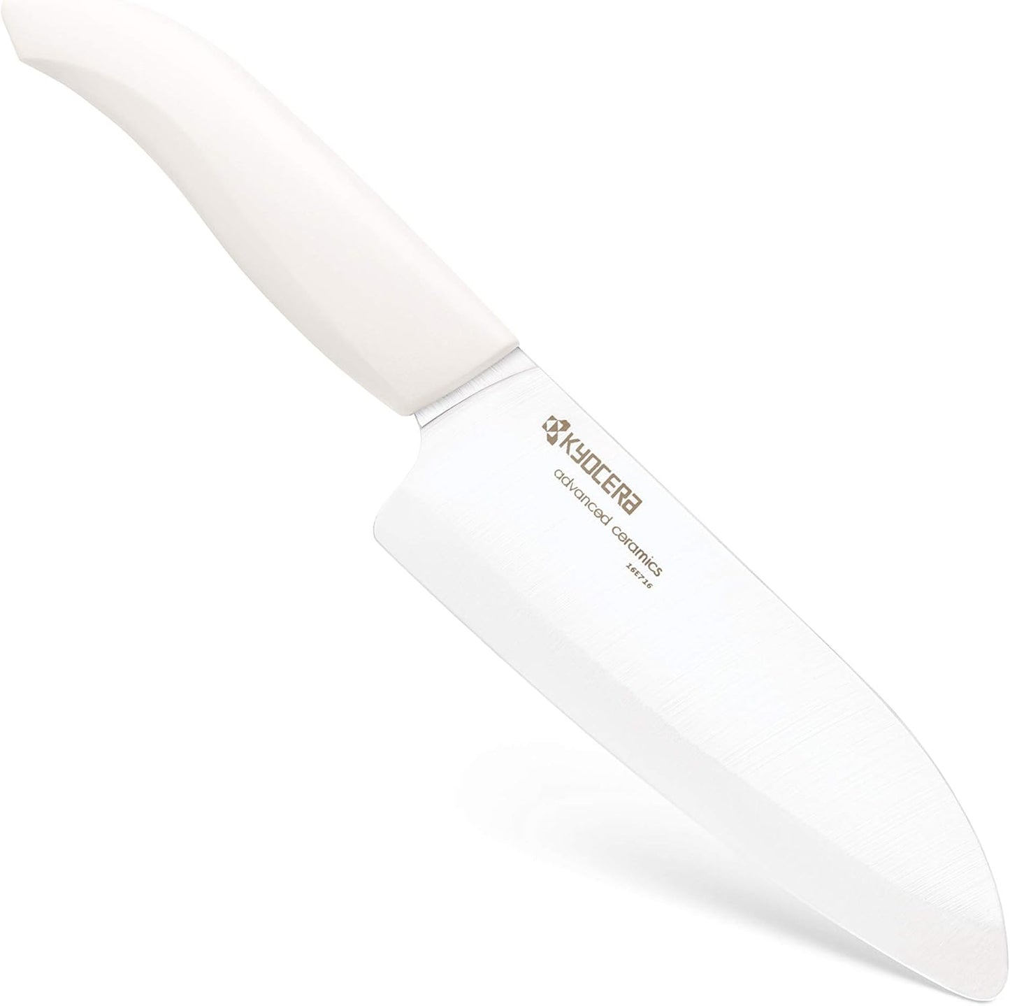 Revolution 5-1/2-inch Santoku Ceramic Knife, White Handle, White Blade