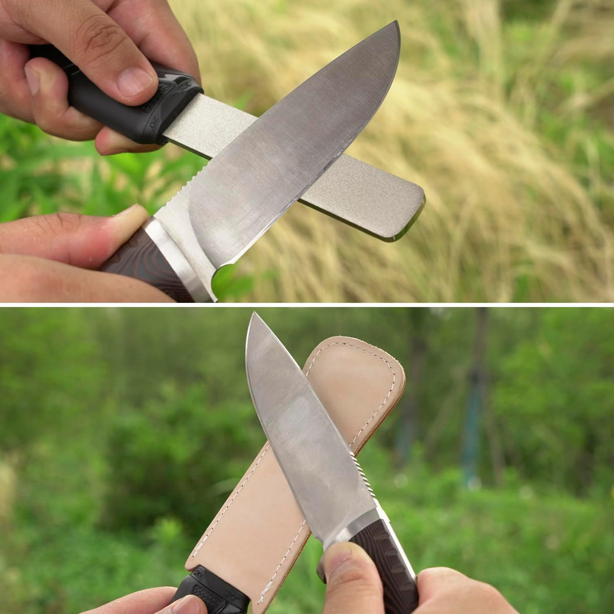 121N Dual-Grit Diamond Sharpening Stone Garden Tool File | Coarse 325 / Extra Fine 1200 Grit, Knife Sharpener For Lawn Mower Blade, Axe, Hatchet, Hedge Shears, Chisels, Drills