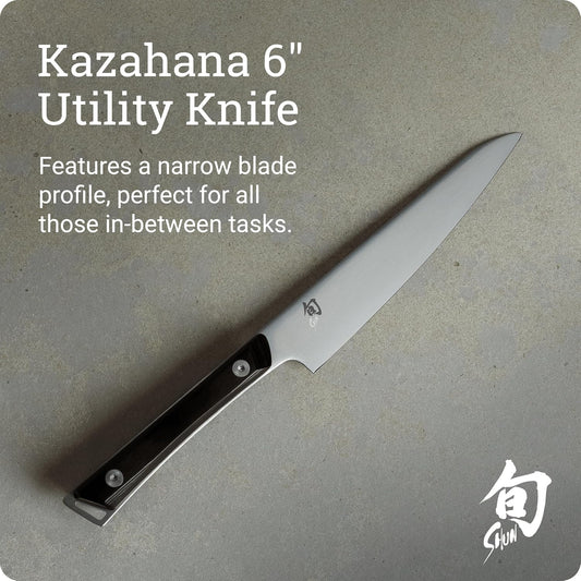 Kazahana 6" Utility Knife | Handcrafted Japanese Kitchen Knife, AUS10A Stainless Steel Blade, Pakkawood Handle