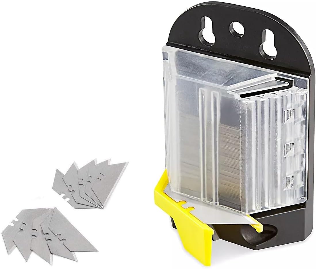 Edward Tolls 100 Pack Utility Knife Blades Refills - Sharp Pro SK5 Steel with Easy Dispenser - Fits Standard Utility Knives - Stays Sharper Longer