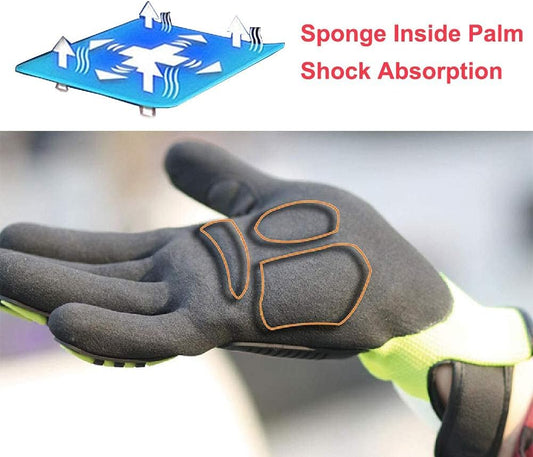 Anti Vibration Oil-Proof A5 Cut Resistant Safety Work Glove | Heavy Duty,Excellent Grip for Auto Mechanic Repair,Warehouse Logistics,Metal Fabrication,DIY Projects & Outdoor Work