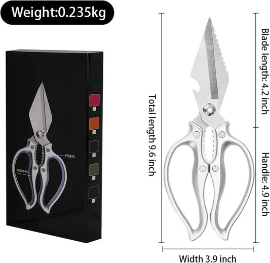 Kitchen Shears for Food Heavy Duty Stainless Steel Kitchen Scissors | Heavy Duty Stainless Steel Sharp Scissors, Rivet Fixed Structure, Ergonomic Handle for Poultry, Meat, Veggies & BBQ Prep