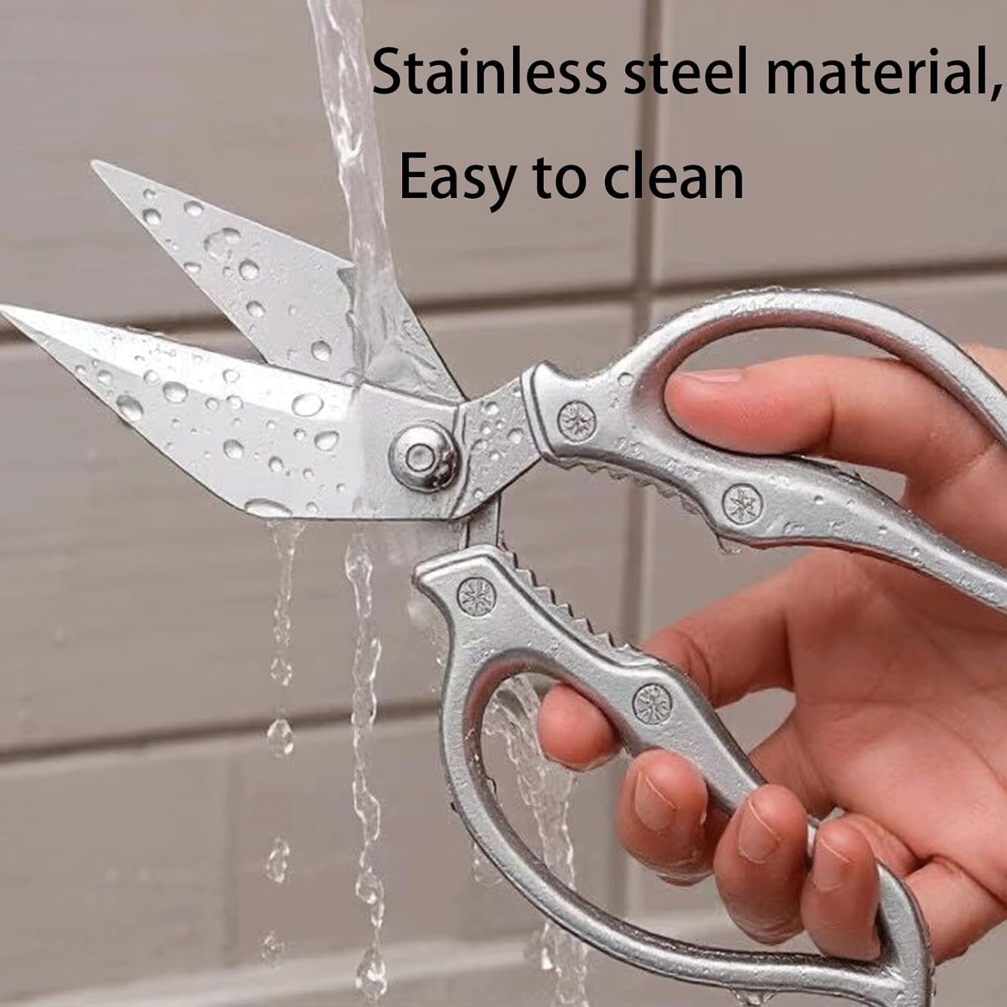Kitchen Shears for Food Heavy Duty Stainless Steel Kitchen Scissors | Heavy Duty Stainless Steel Sharp Scissors, Rivet Fixed Structure, Ergonomic Handle for Poultry, Meat, Veggies & BBQ Prep