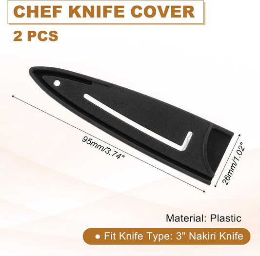 2Pcs PP Universal Knife Cover, Knife Protector Sleeve for 3" Paring Knife Blade Guard for Kitchen, Dining Room, Black