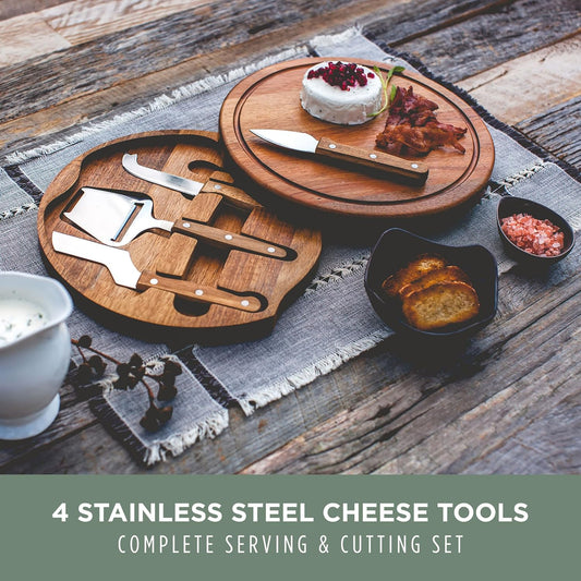 TOSCANA - a Picnic Time brand Circo Cheese Board and Knife Set - Charcuterie Board Set - Wood Cutting Board, (Acacia Wood)