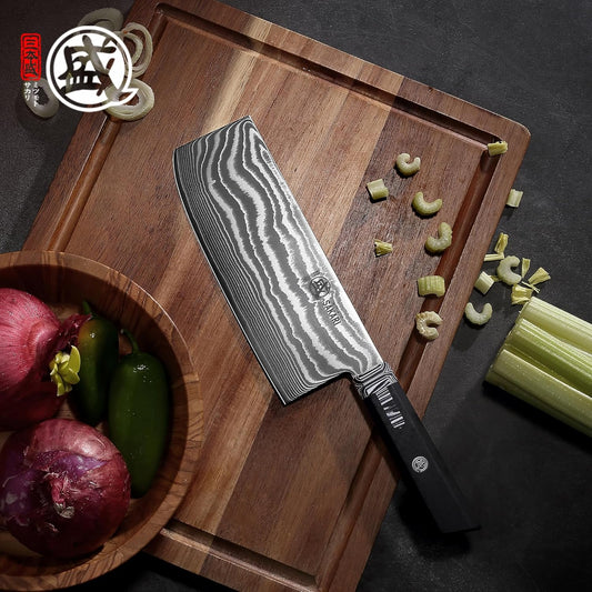 MITSUMOTO SAKARI 8 inch Kiritsuke Chef Knife, SG-Pro Powdered Steel 73-Layer Damascus Knife, Ergonomic G10 Handle for Kitchen Precision Cutting