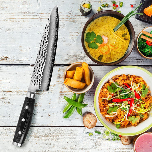 Enso Chef's Knife - Made in Japan - HD Series - VG10 Hammered Damascus Stainless Steel Gyuto - 8"