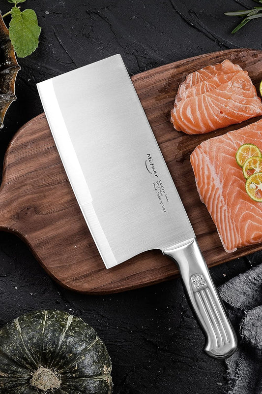 Meat Cleaver 7 inch Butcher Knife - Stainless Steel Chinese Chef Knife - Cleaver Knife for Restaurants and Home