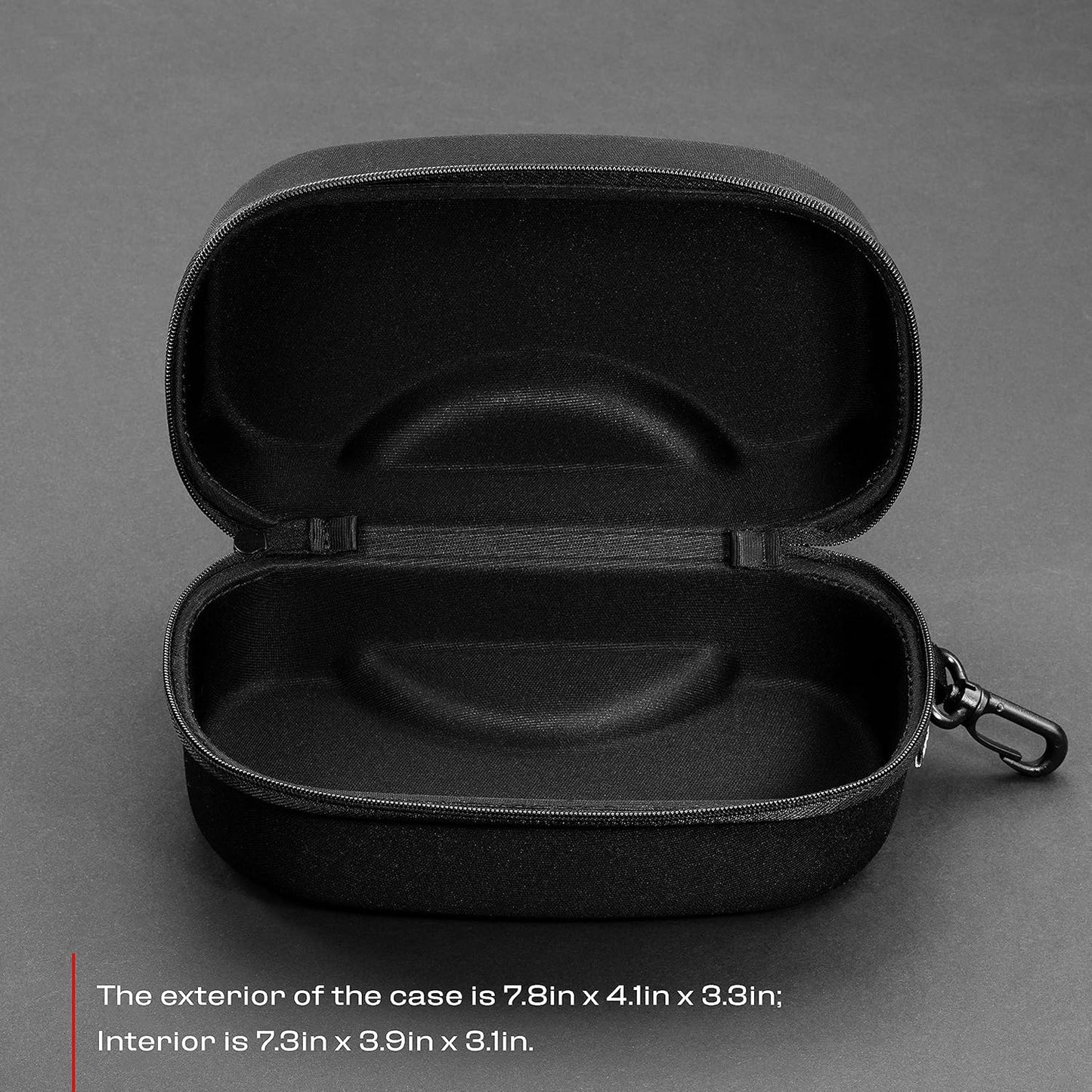 NoCry Water Resistant Safety Glasses Case with Clip - Heavy Duty Semi Hard Large Sunglasses Holder for Men and Women with Cleaning Cloth