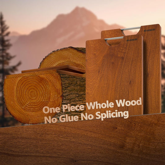 Brosisincorp Real Solid Sapele Cutting Board One Piece No Glue Non Toxic All Whole Single Wood Butcher Block Thick Hard Wood Heavy Duty Edge Grain (Large, 15.74"L*11.81"W*1.18"Th)