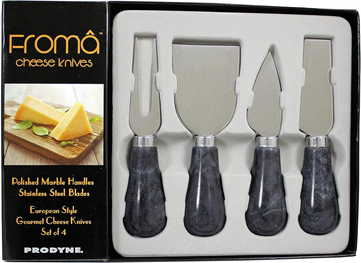 Prodyne Froma Cheese Knives, Set of 4, Black