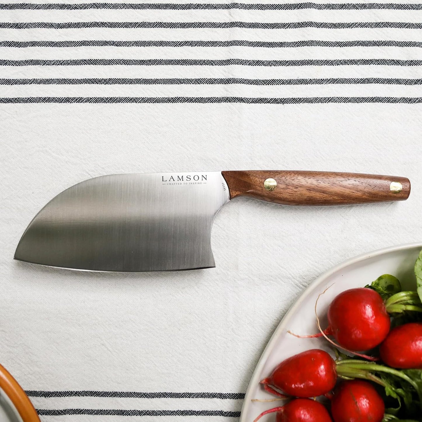 Lamson Vintage 6" Small Chinese Santoku Cleaver and Small Leather Sheath