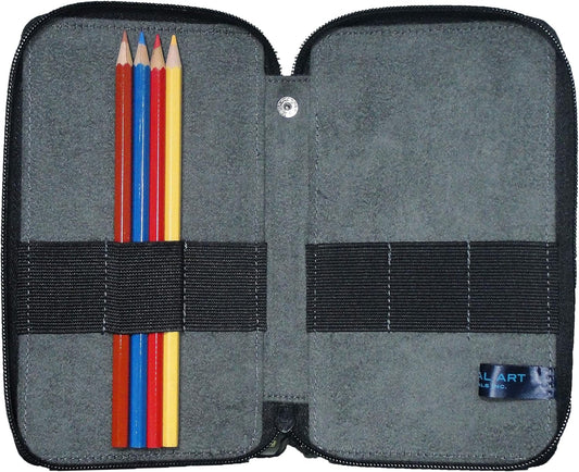 Speedball Art Products 254240 24 Pencil Storage Canvas Pencil Case, Denim
