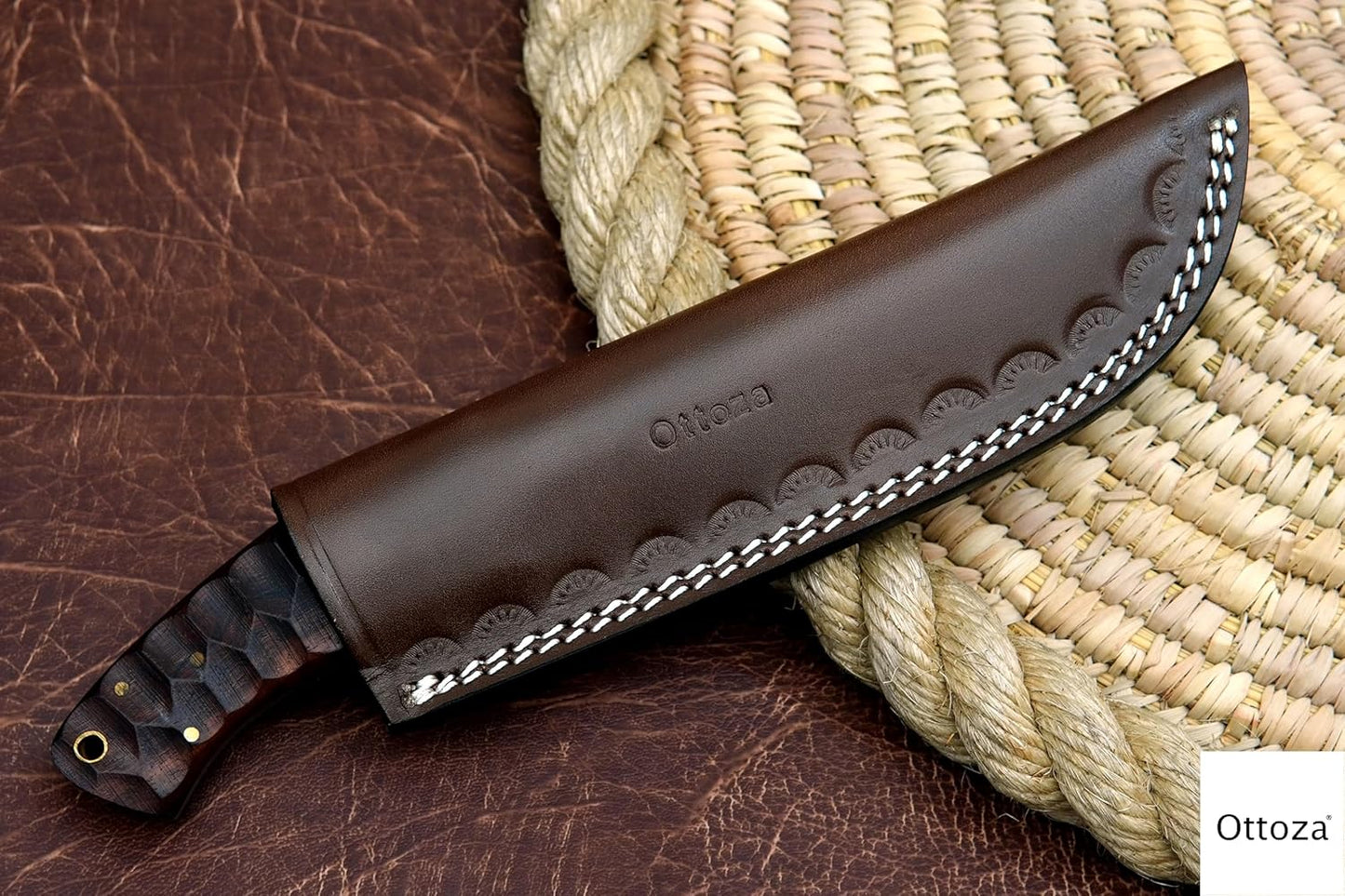 Ottoza TOP GRAIN Leather Knife Sheaths for Fixed Blade Knives, Leather Knife Sheath for Belt, Leather Knife Holster Belt Knife Holder, Vertical Knife Sheath for Belt No:111