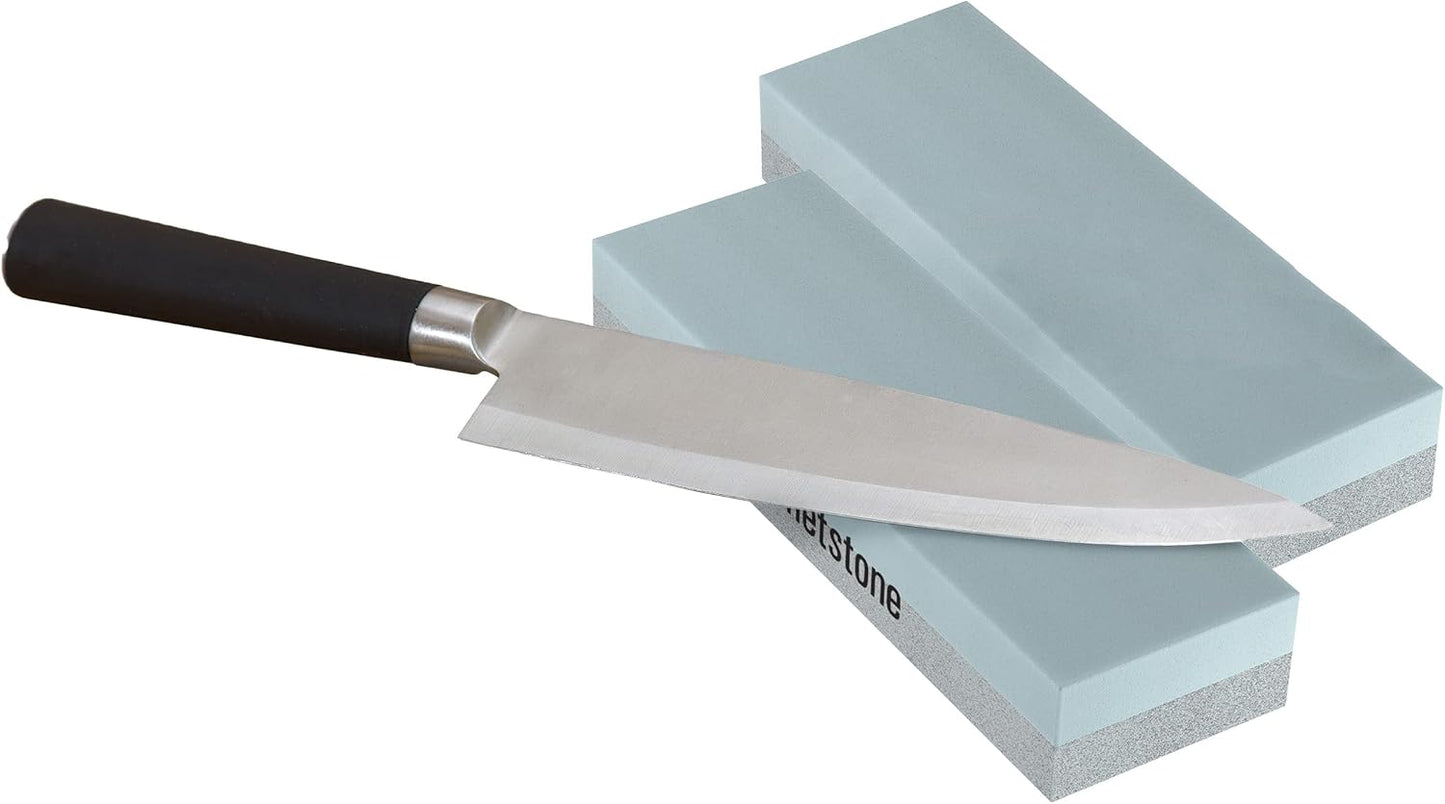 Sided, Gray Knife Stone-Dual 400/1000 Grit Wet Block-Sharpens and Polishes Sharp Tools and Kitchen, Hunting, and Pocket Knives by Whetstone, 1-Pack, Limestone