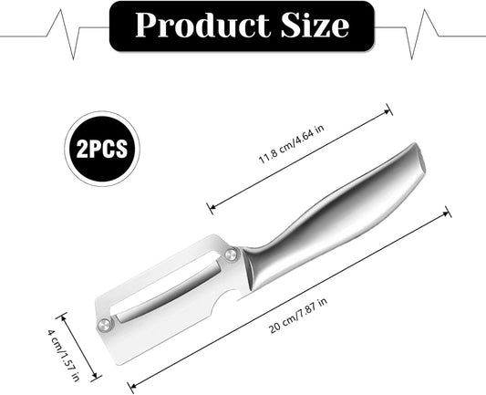 2 Pcs Heavy Duty Vegetable Peeler Professional Peeling Knife with Ultra Sharp Blades for Pumpkin, Sugarcane, Easy To Remove Hard Skin